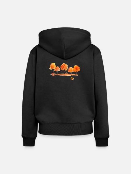 Herbst - Frauen Premium Bio Zip Hoodie - Schwarz
