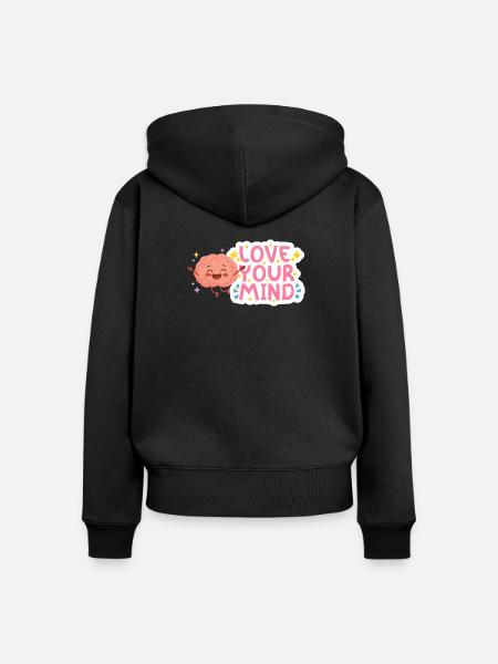 Liebe deinen Geist - Frauen Premium Bio Zip Hoodie - Schwarz