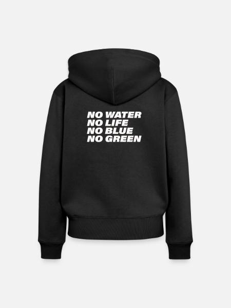 WATER - Frauen Premium Bio Zip Hoodie - Schwarz