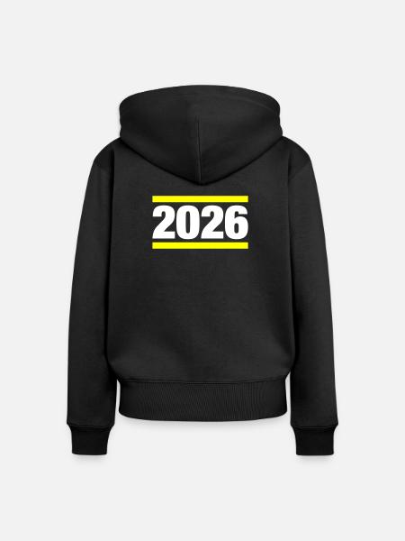 2026 Jahr - Frauen Premium Bio Zip Hoodie - Schwarz