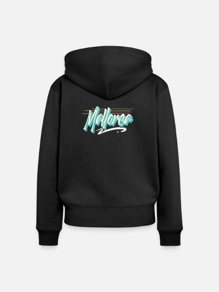 Mallorca - Frauen Premium Bio Zip Hoodie - Schwarz
