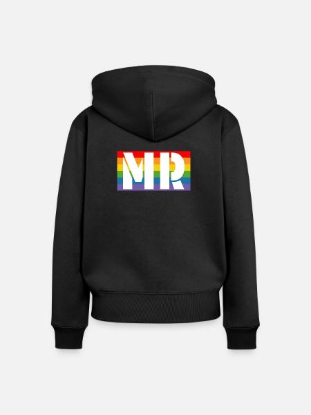 Rainbow shirt MR - Frauen Premium Bio Zip Hoodie - Schwarz