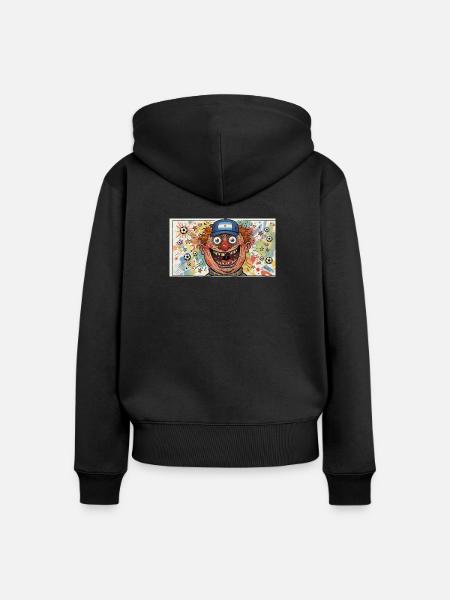 Argentinischer Fan-Clown mit Fußball-Chaos - Frauen Premium Bio Zip Hoodie - Schwarz
