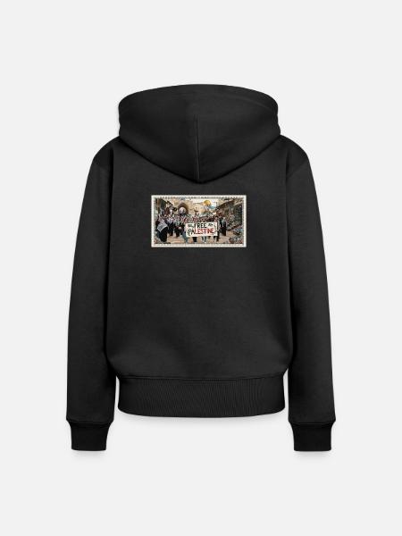 Palästinensische Solidaritätskundgebung - Frauen Premium Bio Zip Hoodie - Schwarz