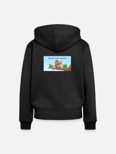 BIS BALD, PAVIAN. - Frauen Premium Bio Zip Hoodie - Schwarz