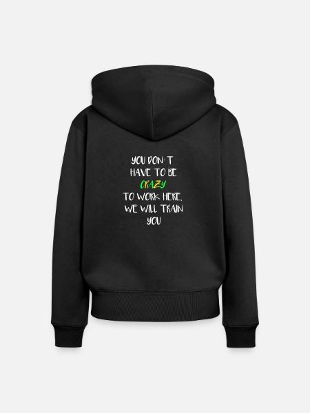 crazy - Frauen Premium Bio Zip Hoodie - Schwarz