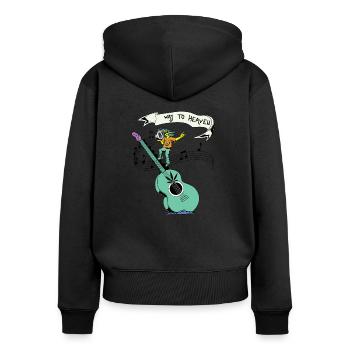 Le chemin vers le ciel, way to heaven - Sweat à capuche zippé Premium bio Femme - noir - Dos - Julia (174cm)