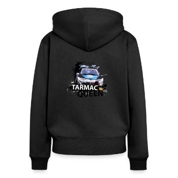 TARMAC QUEEN 306 MAXI TEE SHIRT - Sweat à capuche zippé Premium bio Femme - noir - Dos - Julia (174cm)