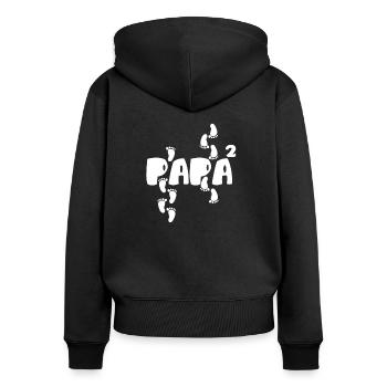 papa high 2 - Women's Premium Organic Zip Hoodie - black - Back - Julia (174cm)