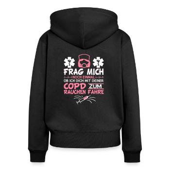 Lustiger Krankenschwester Spruch Ausbildung Pflege - Frauen Premium Bio Zip Hoodie - Schwarz - Hinten - Julia (174cm)