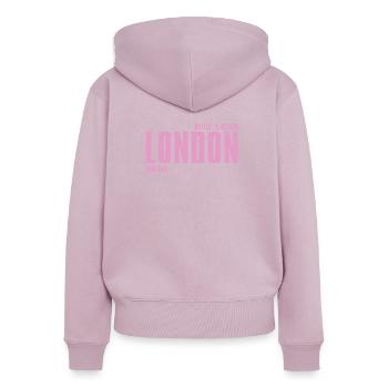 London Pink Bold Typography - Women's Premium Organic Zip Hoodie - dusky pink - Back - Julia (174cm)