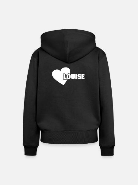 Geboren Louise - Frauen Premium Bio Zip Hoodie - Schwarz