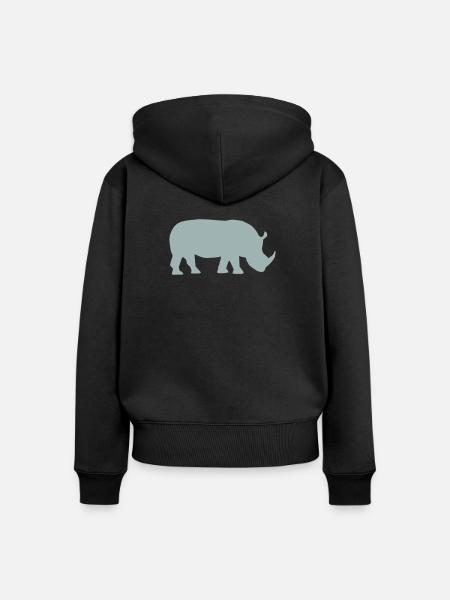 Nashorn - Frauen Premium Bio Zip Hoodie - Schwarz
