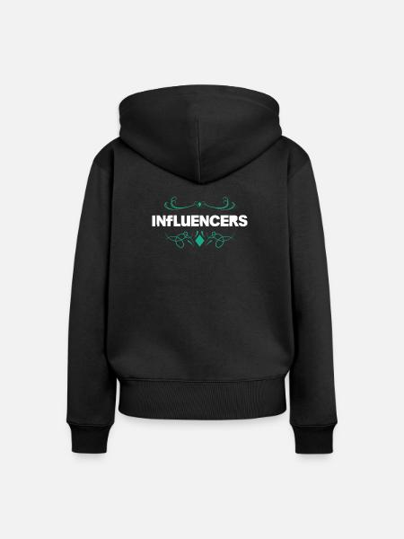 Influencer Stil Ornament - Frauen Premium Bio Zip Hoodie - Schwarz
