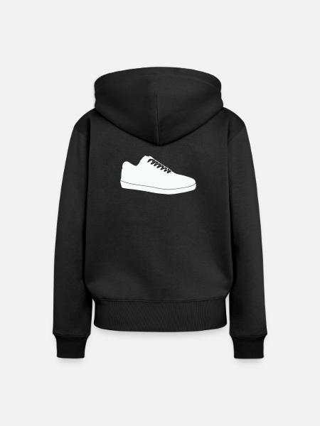 Schuh-Silhouette Linienkunst - Frauen Premium Bio Zip Hoodie - Schwarz