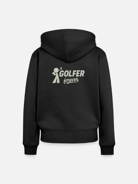 Golfer Forever Silhouette - Frauen Premium Bio Zip Hoodie - Schwarz