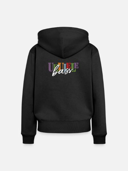Ukulele Bass - Frauen Premium Bio Zip Hoodie - Schwarz