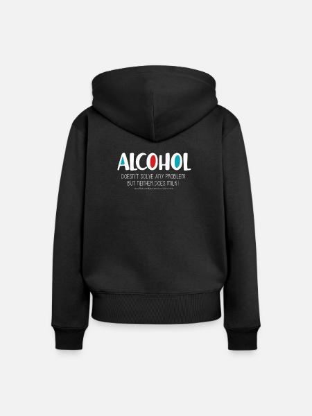 Alkohol (dunkel) - Frauen Premium Bio Zip Hoodie - Schwarz