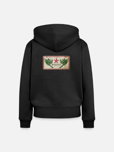 Mexiko Stier Schild - Frauen Premium Bio Zip Hoodie - Schwarz