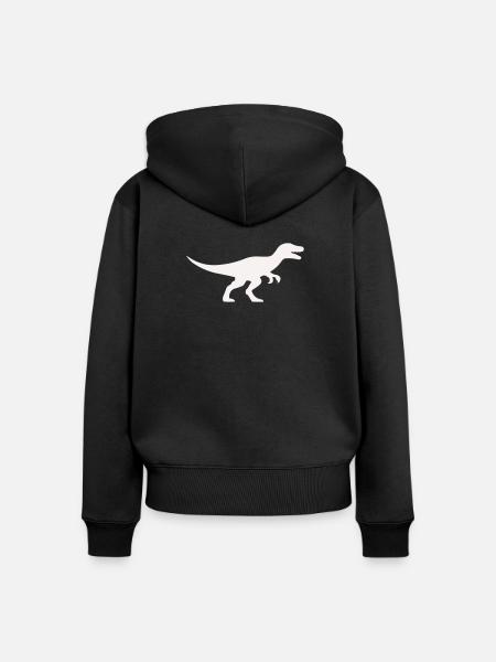 Raptor T Rex Silhouette - Frauen Premium Bio Zip Hoodie - Schwarz