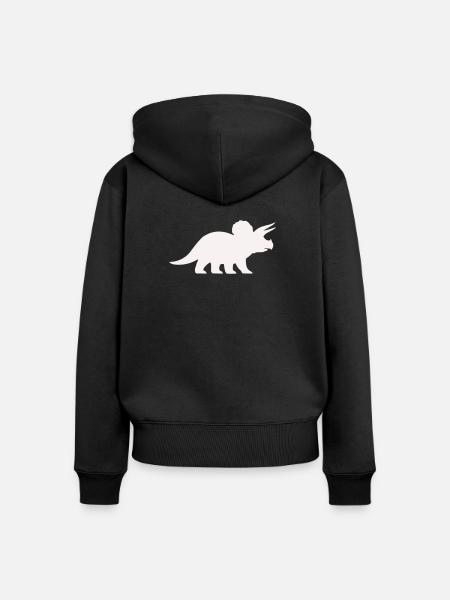 Triceratops Silhouette – Minimal-Dino - Frauen Premium Bio Zip Hoodie - Schwarz