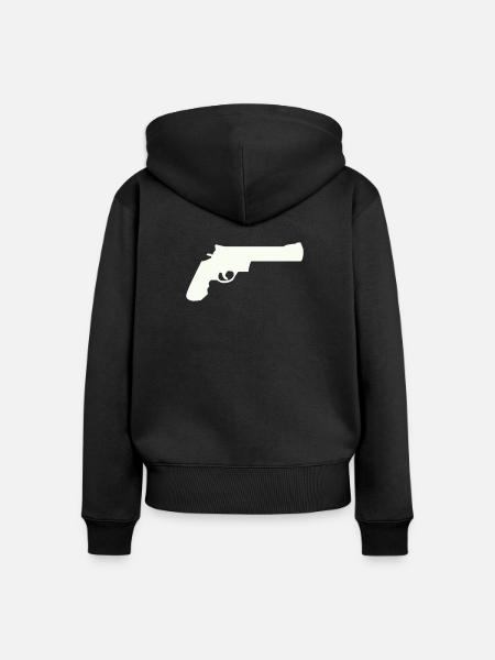 gun - Frauen Premium Bio Zip Hoodie - Schwarz