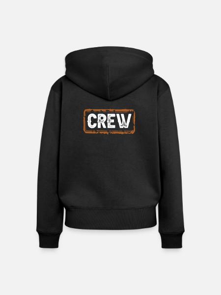 Crew - Frauen Premium Bio Zip Hoodie - Schwarz