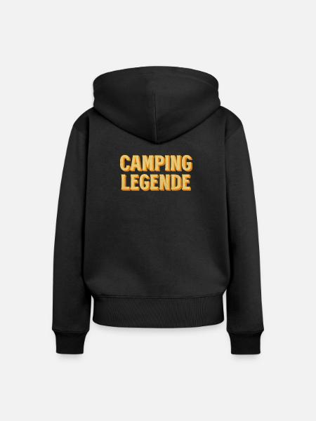 Camping Legende Retro - Frauen Premium Bio Zip Hoodie - Schwarz