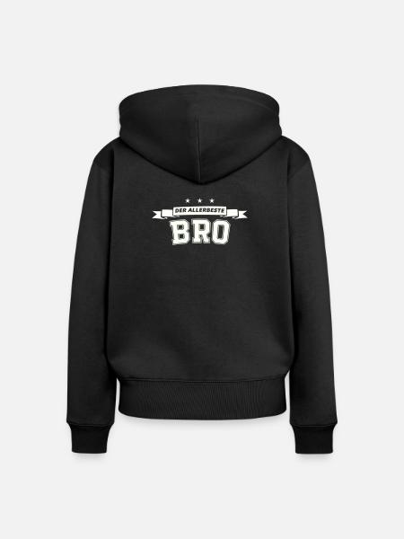 Der Allerbeste Bro - Frauen Premium Bio Zip Hoodie - Schwarz