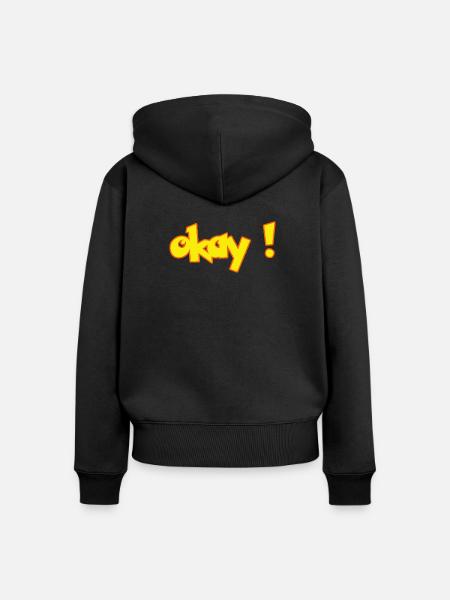OKAY - Frauen Premium Bio Zip Hoodie - Schwarz