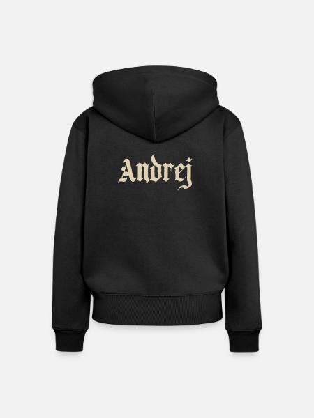 Andrej Gothischer ´ Schriftzug - Frauen Premium Bio Zip Hoodie - Schwarz