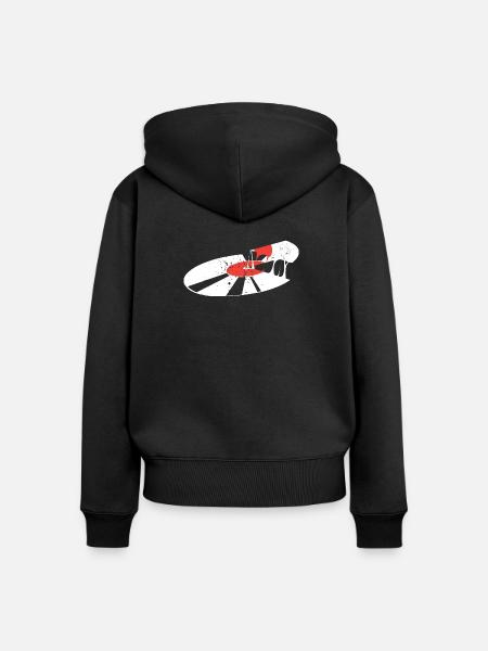 Vinyl - Frauen Premium Bio Zip Hoodie - Schwarz