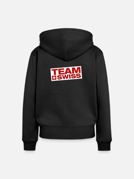 Team Schweiz - Frauen Premium Bio Zip Hoodie - Schwarz