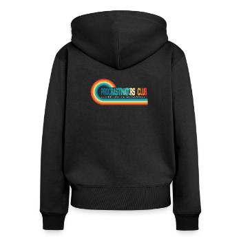 Prokrastinierer-Club, wir machen es morgen - Frauen Premium Bio Zip Hoodie - Schwarz - Hinten - Julia (174cm)
