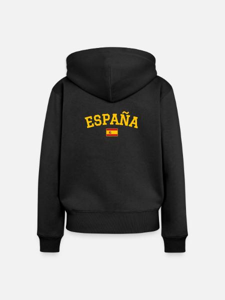 Spanien Flagge Design - Frauen Premium Bio Zip Hoodie - Schwarz