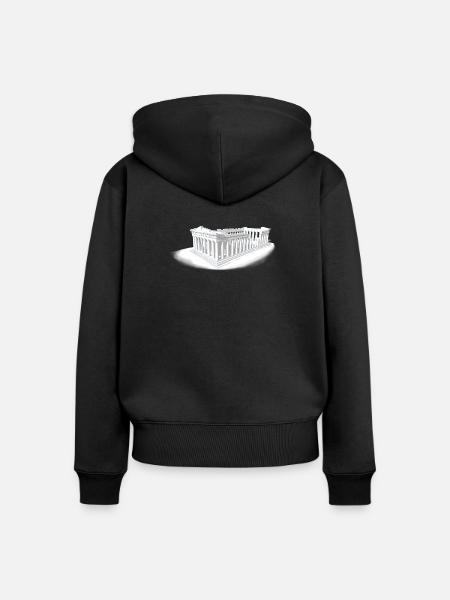 PARTHENON ATHEN - Frauen Premium Bio Zip Hoodie - Schwarz