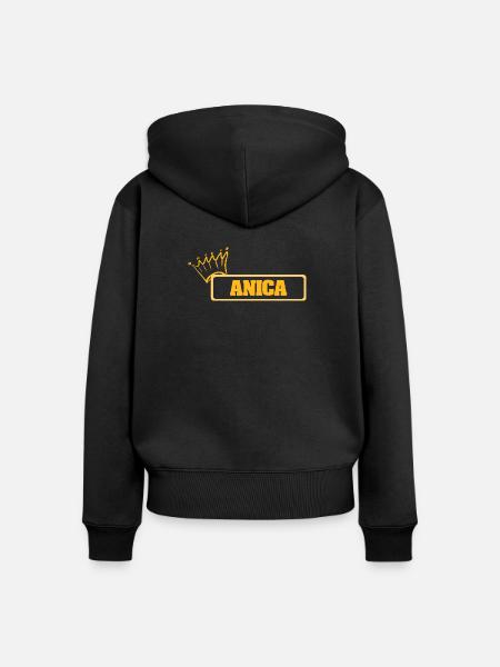 Vorname Anica - Frauen Premium Bio Zip Hoodie - Schwarz