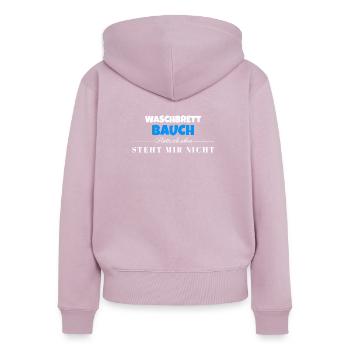 Waschbrett Bauch Spruch – Steht Mir Nicht - Frauen Premium Bio Zip Hoodie - Altrosa - Hinten - Julia (174cm)