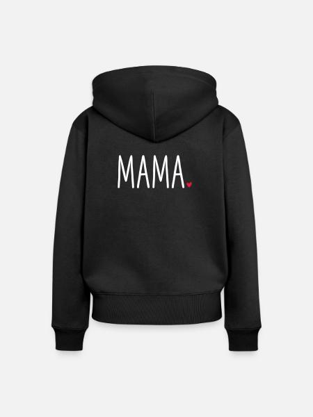 Mama ❤️ – Liebevolles Textdesign - Frauen Premium Bio Zip Hoodie - Schwarz