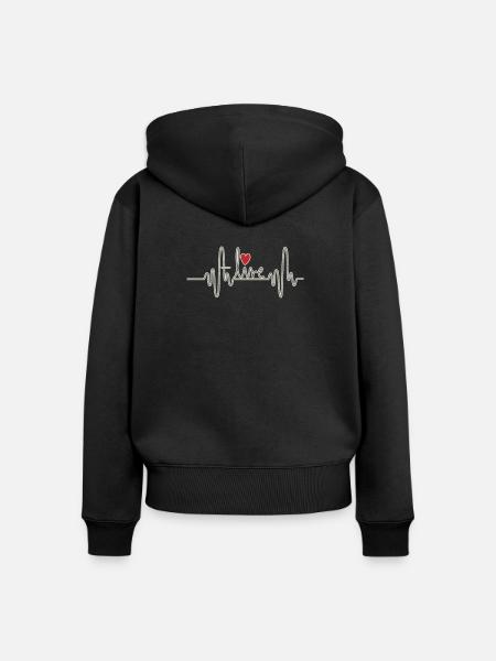 Lebendig - Frauen Premium Bio Zip Hoodie - Schwarz