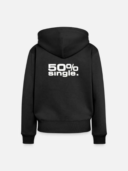 50 % Single - Frauen Premium Bio Zip Hoodie - Schwarz