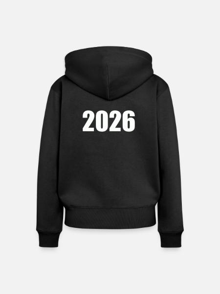 2026 - Frauen Premium Bio Zip Hoodie - Schwarz