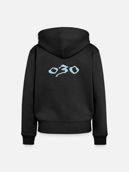030 Exklusiv - Frauen Premium Bio Zip Hoodie - Schwarz