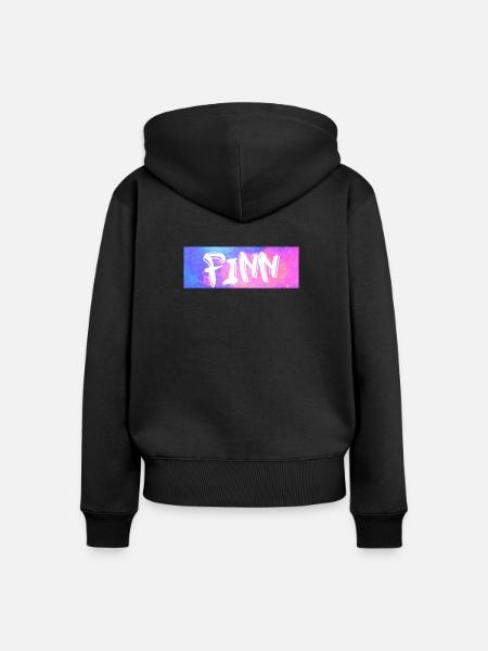 Finn: Neon-Graffiti Galaxie - Frauen Premium Bio Zip Hoodie - Schwarz