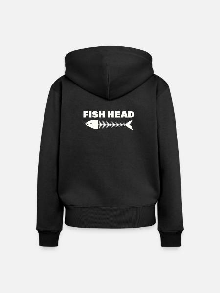 FISH HEAD - Frauen Premium Bio Zip Hoodie - Schwarz