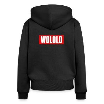 Wololo - 1 - Mobii_3 Edition - Red&White - Frauen Premium Bio Zip Hoodie - Schwarz - Hinten - Julia (174cm)