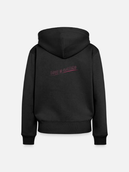 love is calling - Frauen Premium Bio Zip Hoodie - Schwarz