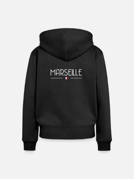 Marseille - Frauen Premium Bio Zip Hoodie - Schwarz