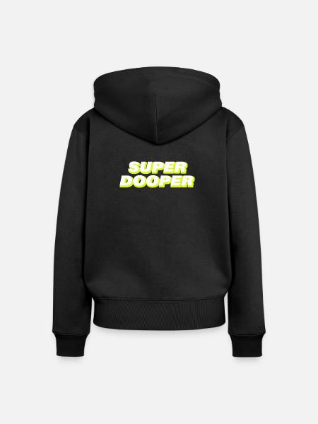 SUPER DOOPER - Frauen Premium Bio Zip Hoodie - Schwarz