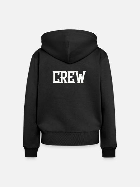 Crew - Frauen Premium Bio Zip Hoodie - Schwarz